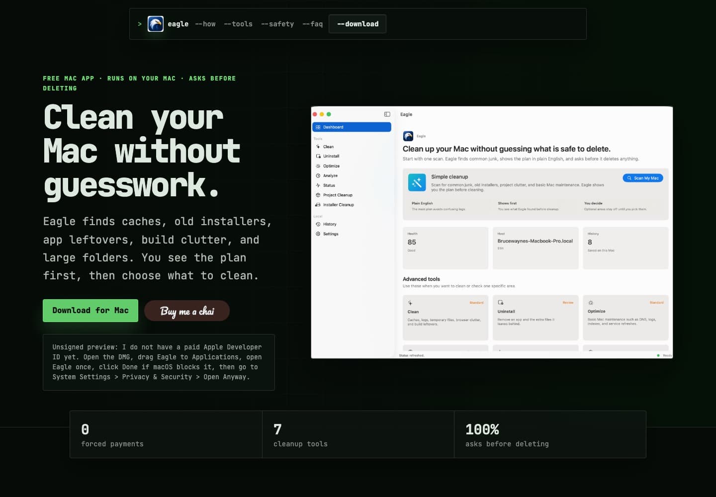 Eagle website preview