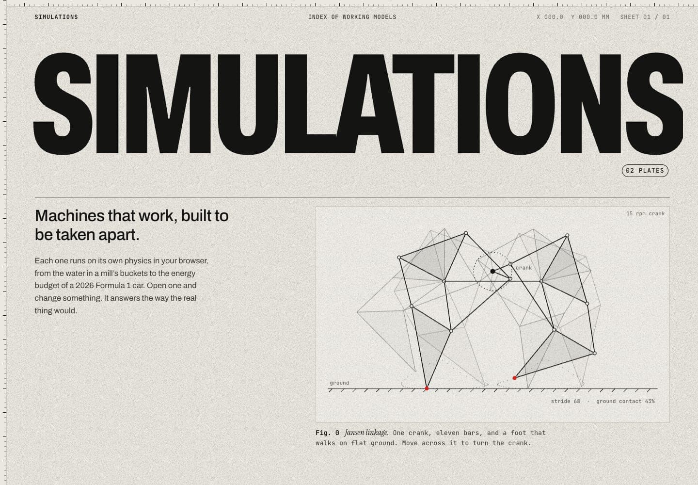 Simulations: the live site
